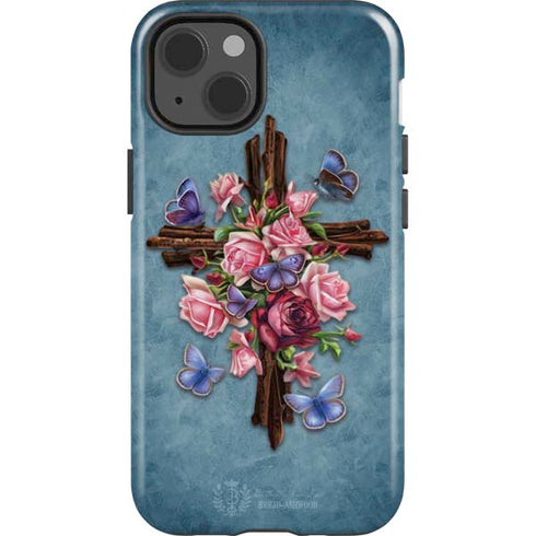 Flower Cross by Brigid Ashwood iPhone 15 Impact Case